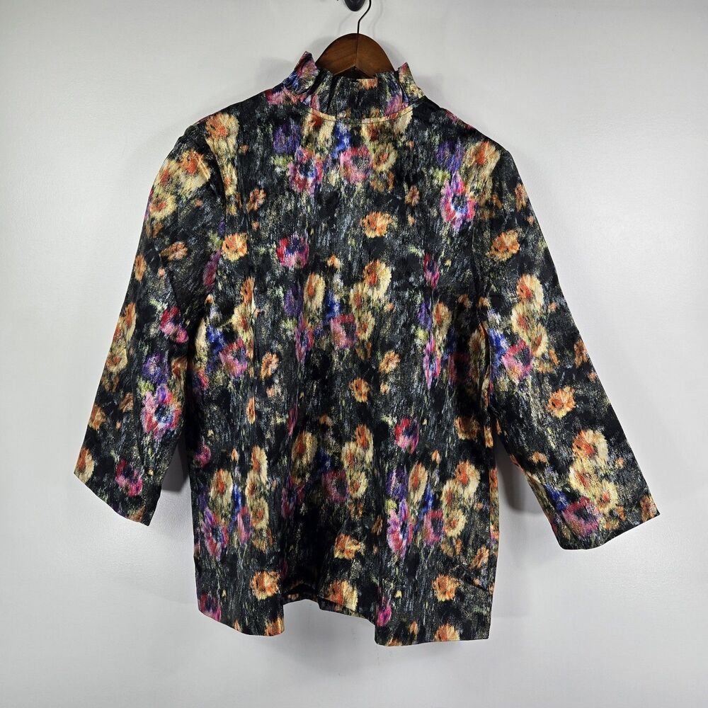 Tuckernuck Women's XXL Midnight Primrose Jacquard Blouse Bow NWT